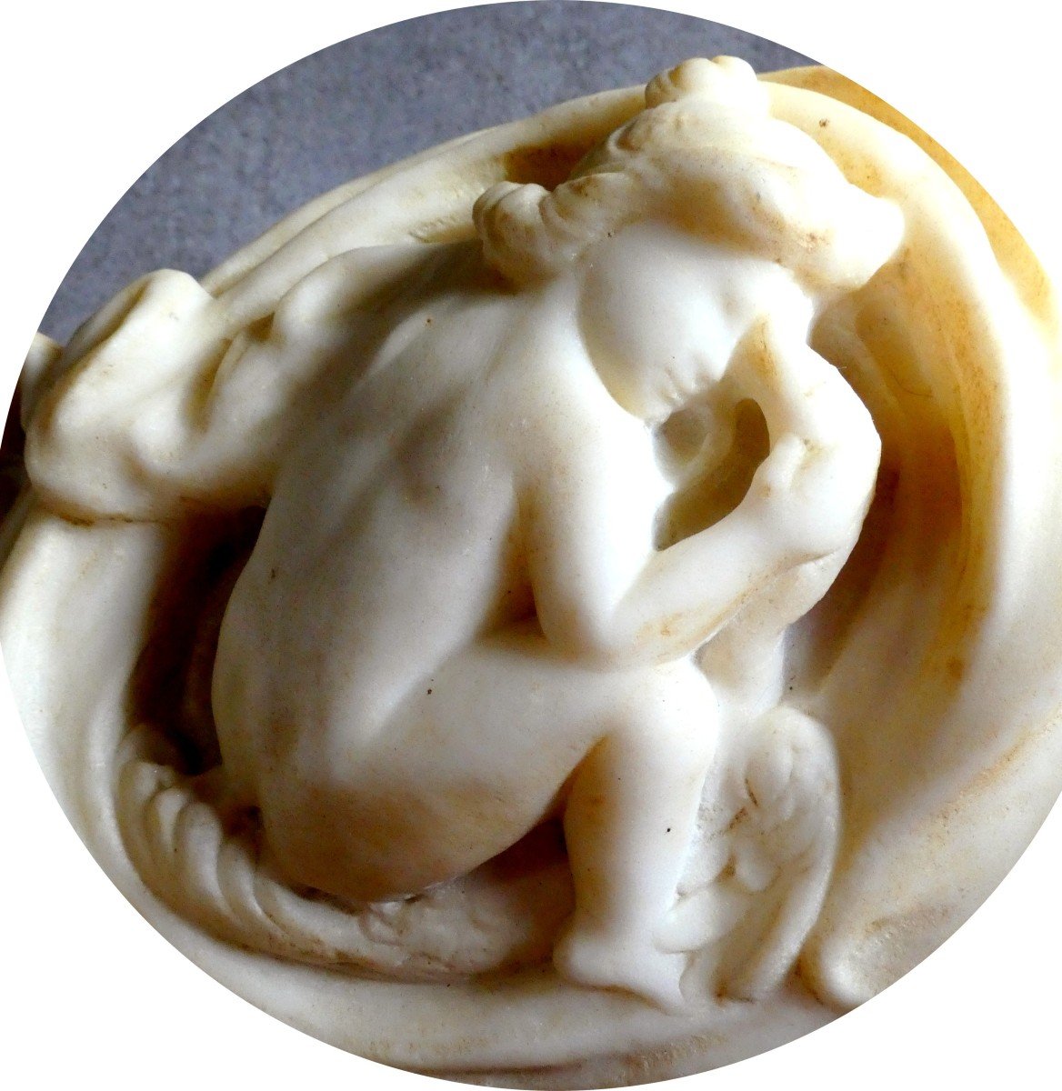 Erotic And Pretty, 19th Century Neo-classical Carrara Marble, Léda-photo-4