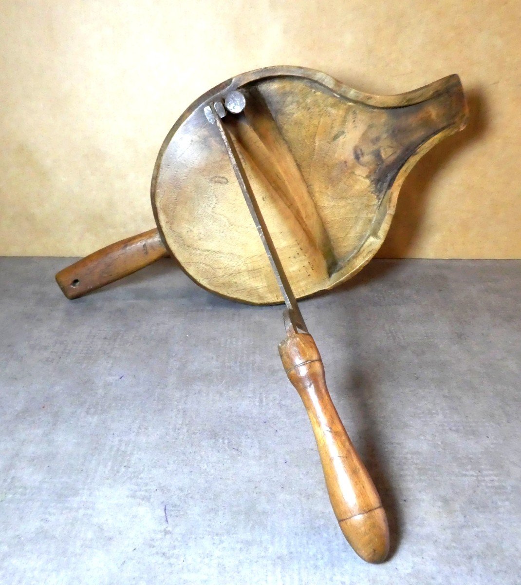 Coupe-chocolat En Orme Creusé, Ancien Travail Provincial, 19e Siècle-photo-3