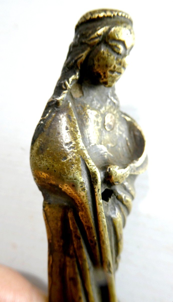 Petite Vierge De Dévotion, époque Gothique, Sans L’enfant-photo-4