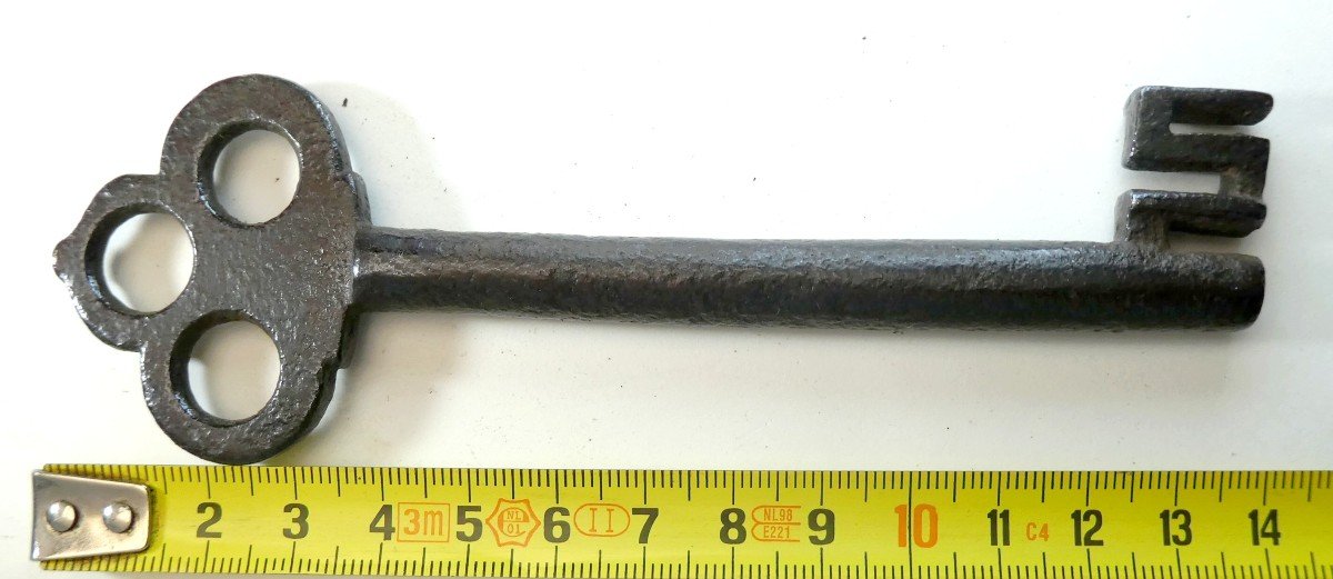 Clé Trinitaire Ecclésiastique Du 16e Siècle, Toute Simple, 13,5cm-photo-3