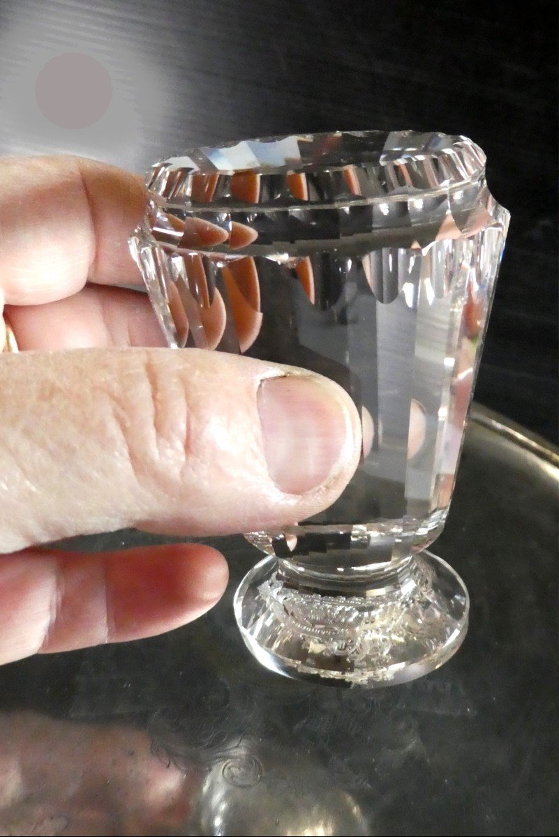 Imposant Cachet Cristal Famille Oppenheim 19e Siècle, Pierre De Lumière