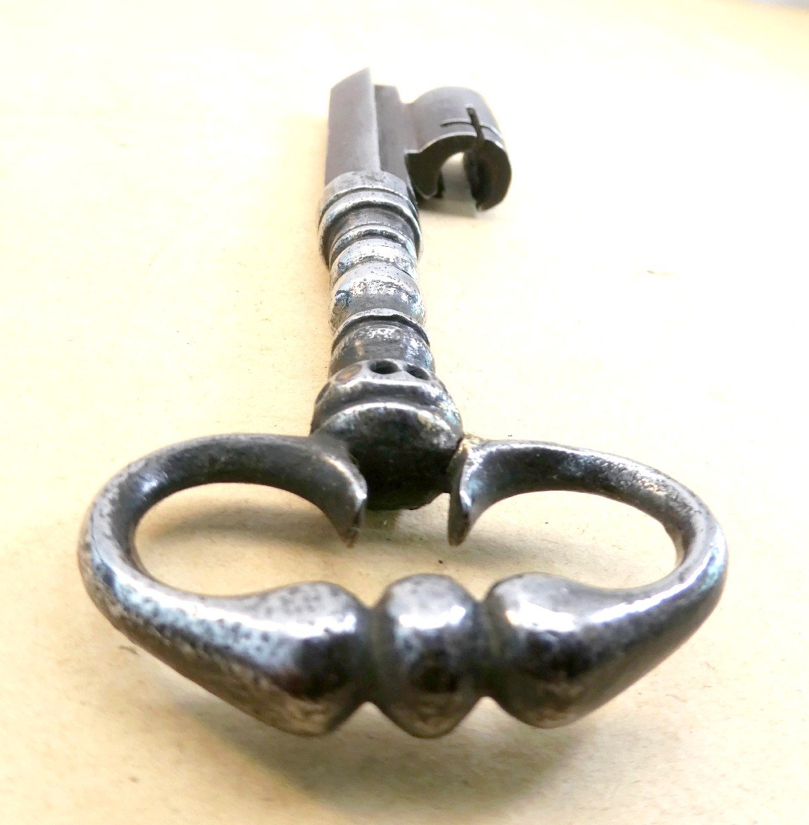 Belle Clé De Coffre Pointe De Flèche, époque Louis XV, Usures, 13cm-photo-2