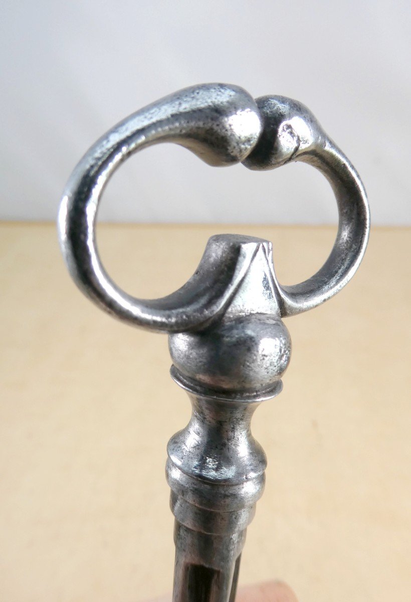 French Security Key, Directoire Or Empire Period, Clover Stem-photo-2