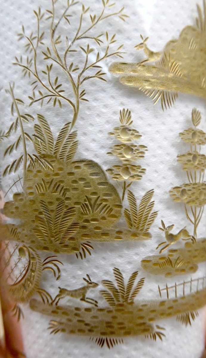 Espagne: Riche Gobelet Verre Doré, Manufacture Royale De La Granja, Fin XVIIIe Siècle-photo-4