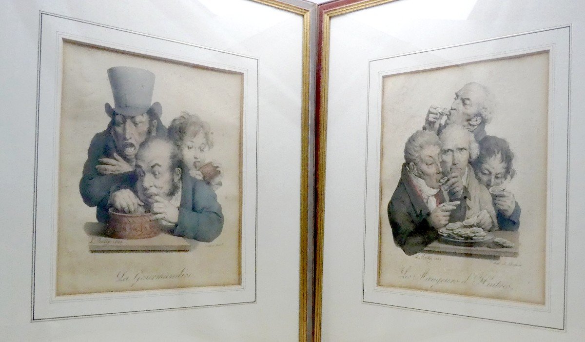Gastronomy And Caricature; The Gourmands, The Oyster Eaters, Boilly, 1824/25