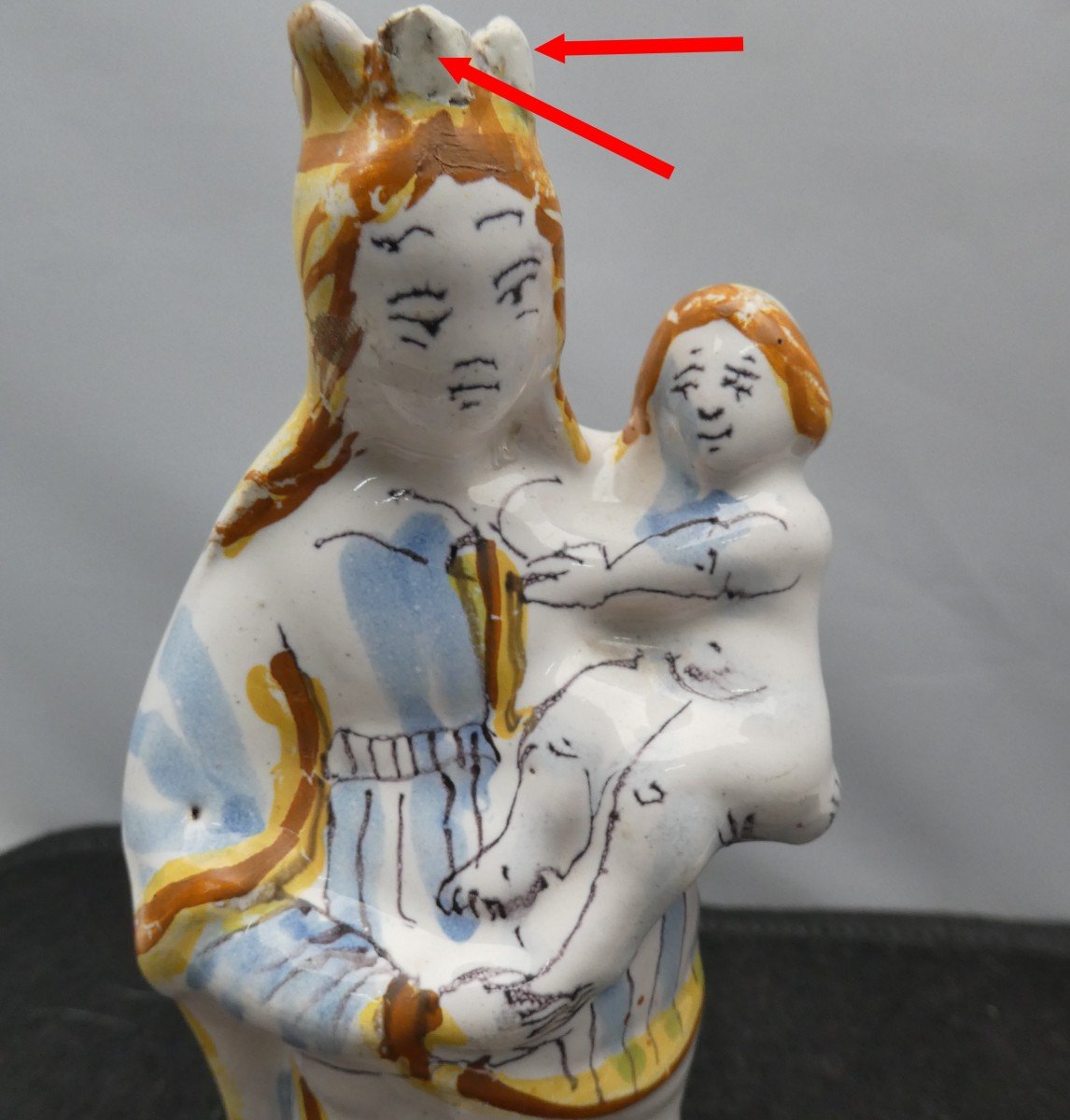 The Red Virgin, Nevers Faience In Compendiario, 17th Century-photo-3