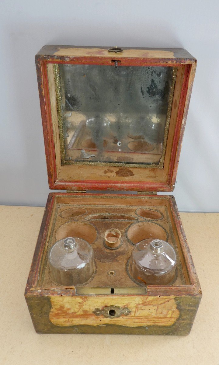 Beautiful Lacquered Perfume Box, Louis XVI Period, Empty-photo-4