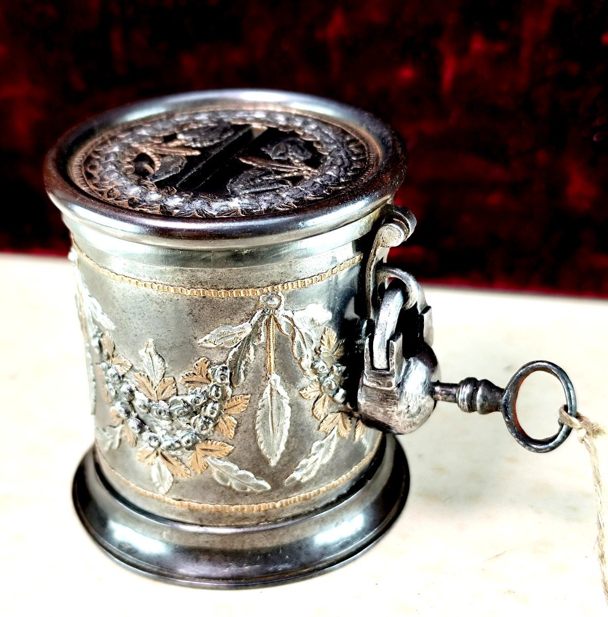 Toula, Manufacture Impériale, Début 19e Siècle, Tirelire Russe, Acier Incrusté-photo-3