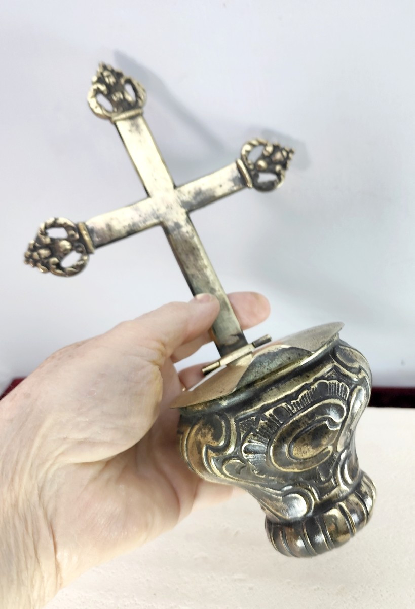 French Baroque, Large Brass Holy Water Font, Louis XIV Period