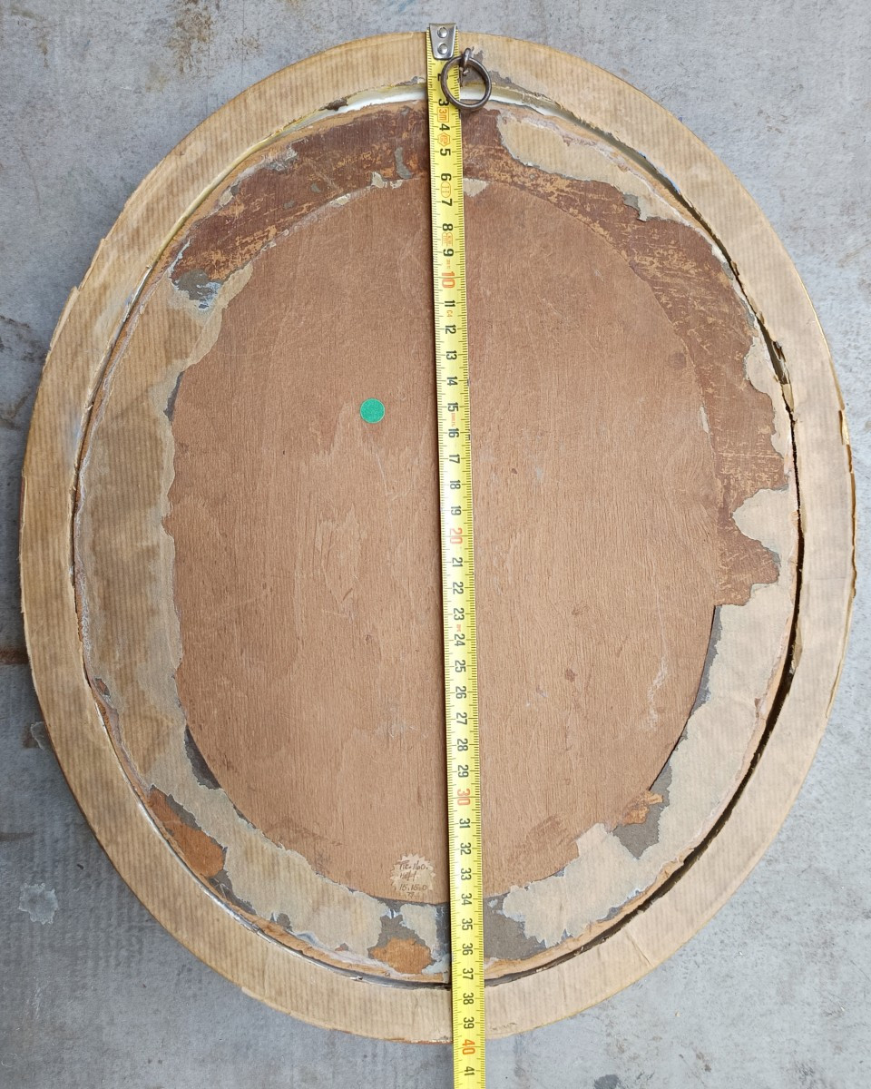 Sanct Jerome Hermit, Large Underglass Oval Painting,  18th Century-photo-4