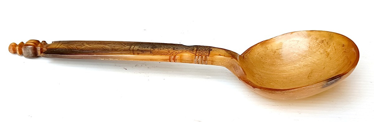 Horn Wedding Spoon, Switzerland Or Austria, 18th-19th Century, Folk Art-photo-4