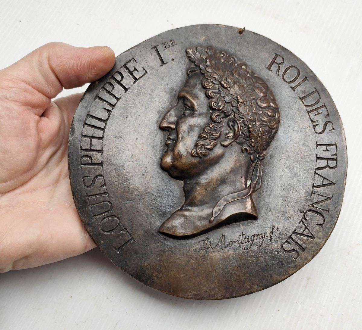 Louis Philippe 1er, Roi Des Français: Grande Plaquette Bronze Montagny 15,5cm-photo-2