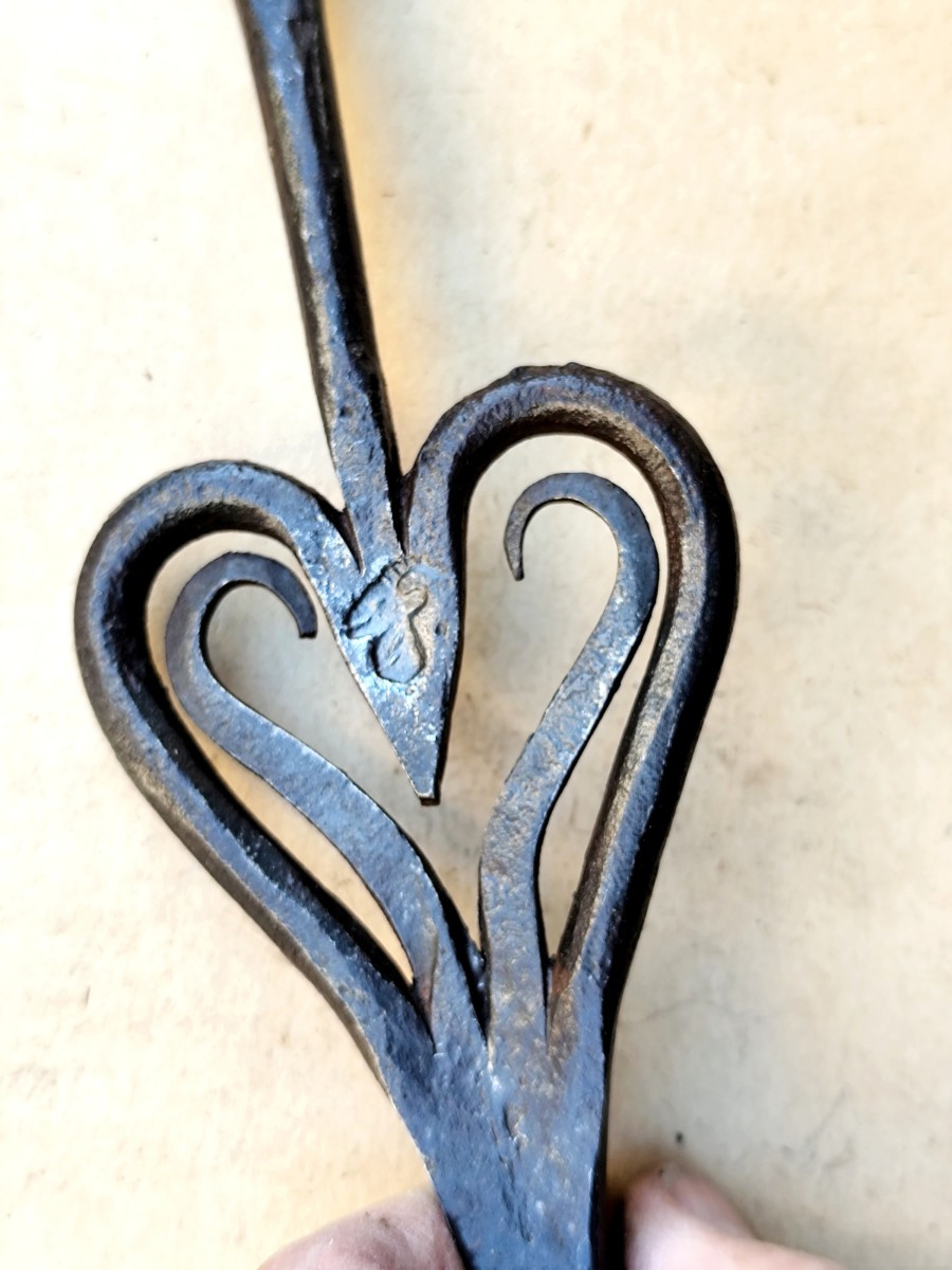 Large Roasting Fork, Blacksmith's Work, Hallmark, 2 Hearths, Hearth Kitchen, 19th Century-photo-2
