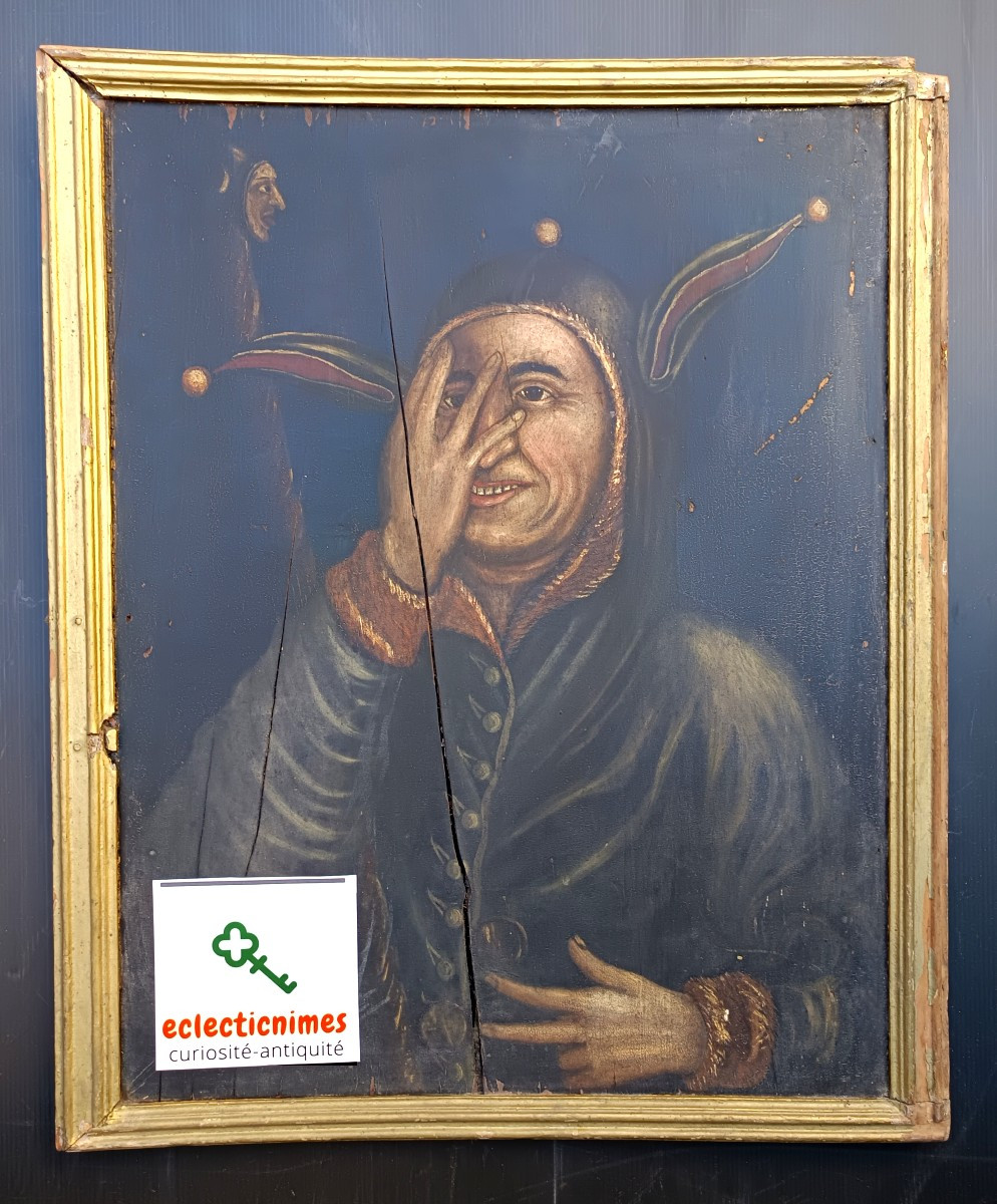 La récolte du Houblon, « fixé sous verre » vers 1830, charmante œuvre bucolique-photo-4