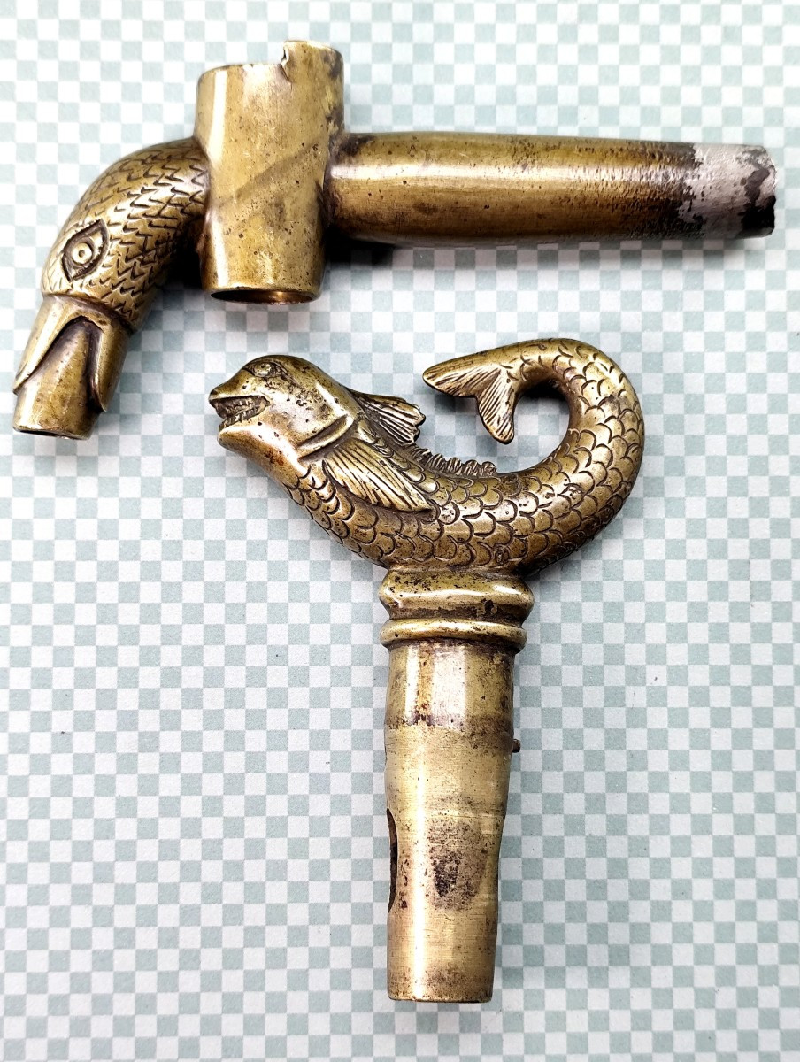 Bronze Swan And Carp Faucet, 18th Century, Rare And Elegant Model-photo-4