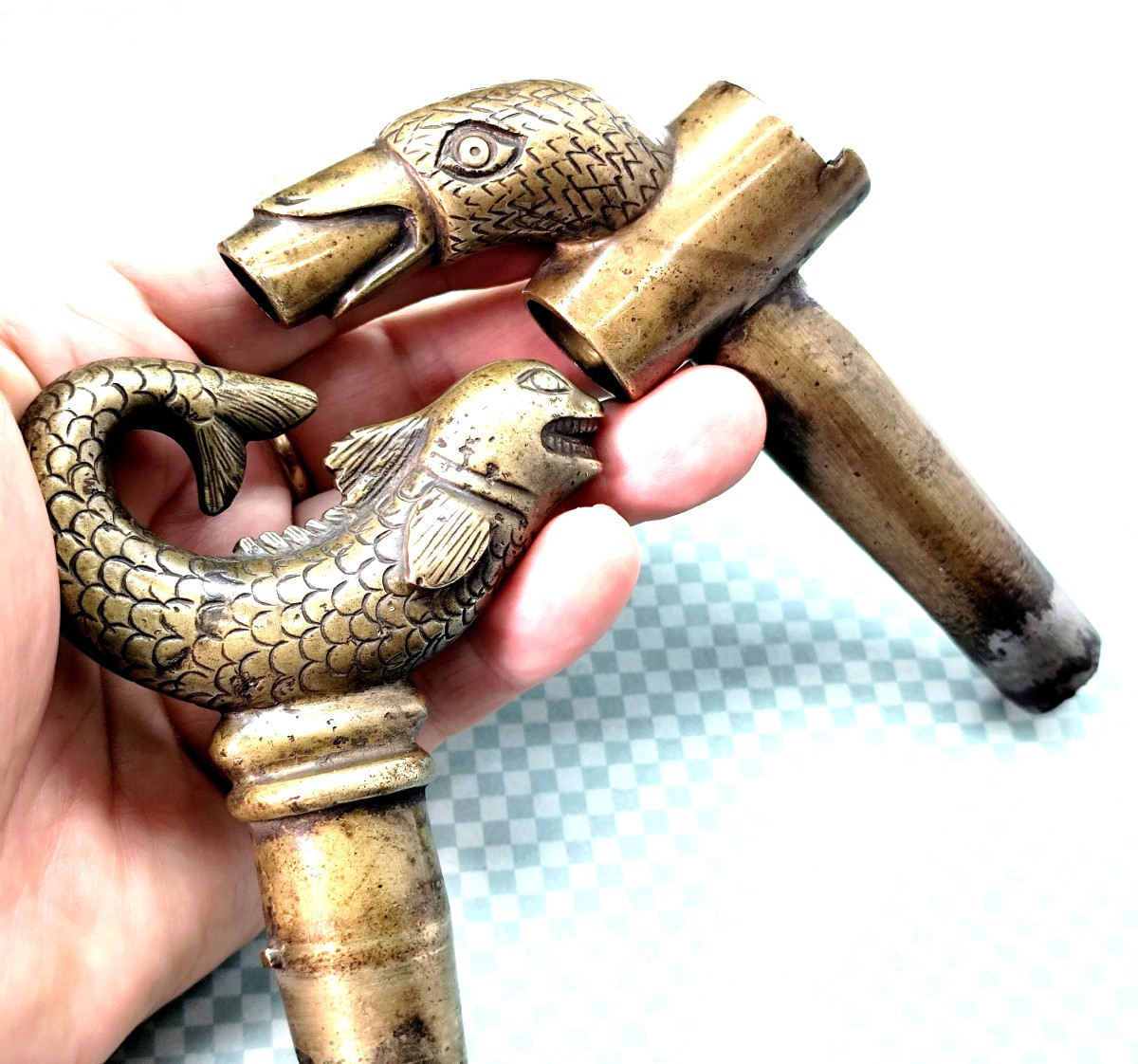 Bronze Swan And Carp Faucet, 18th Century, Rare And Elegant Model-photo-1