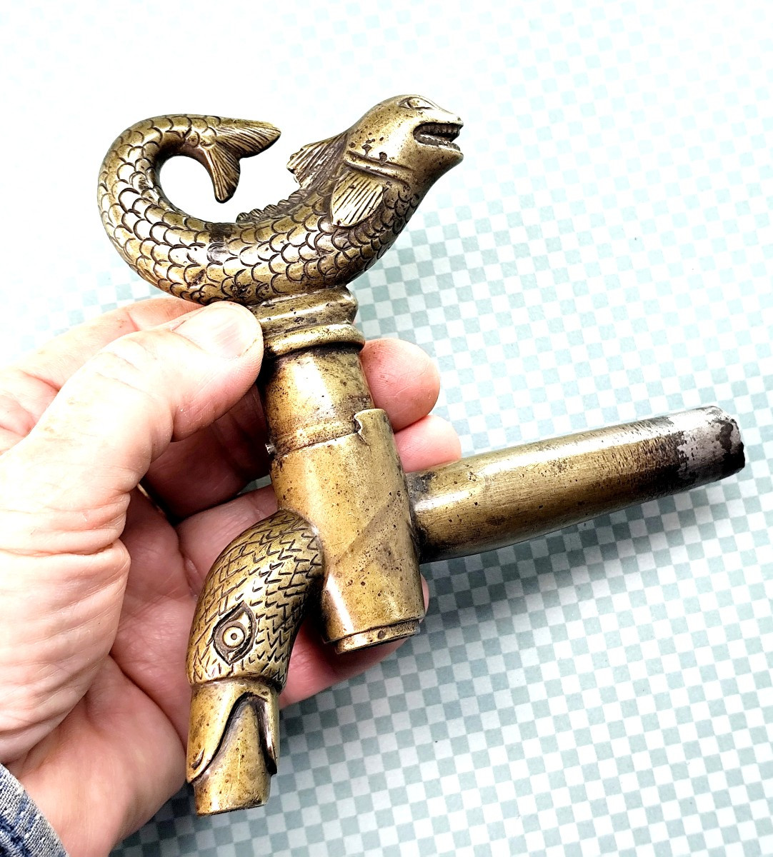 Bronze Swan And Carp Faucet, 18th Century, Rare And Elegant Model