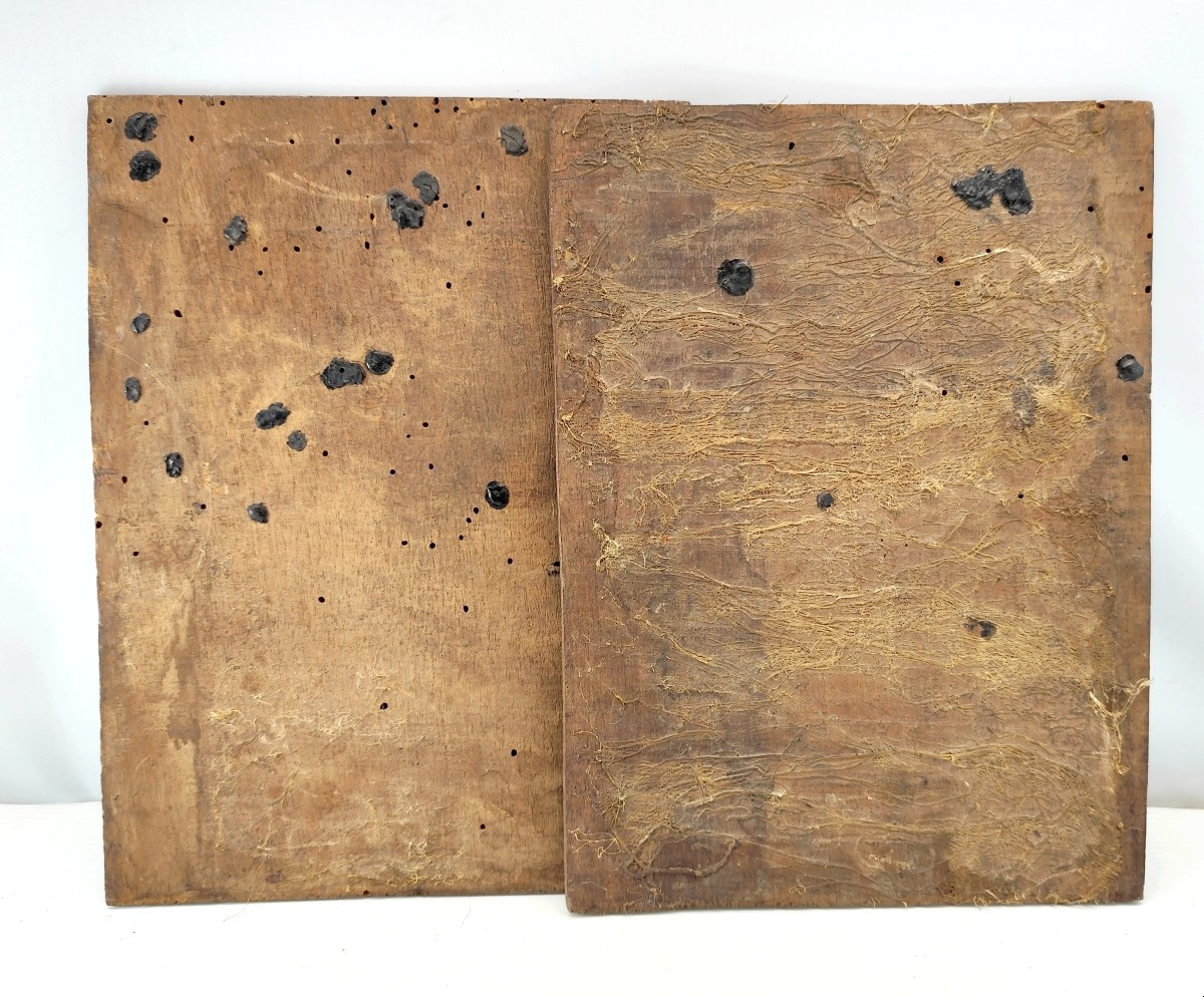 Pair Of Portraits: Mendicant Monks On Wood, 18th Century-photo-3
