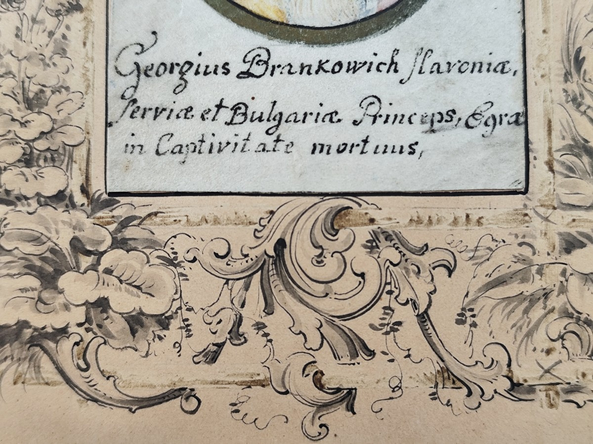 Miniature sur Parchemin, 18e, du fameux Comte Serbe Georges Brancovitch-photo-1