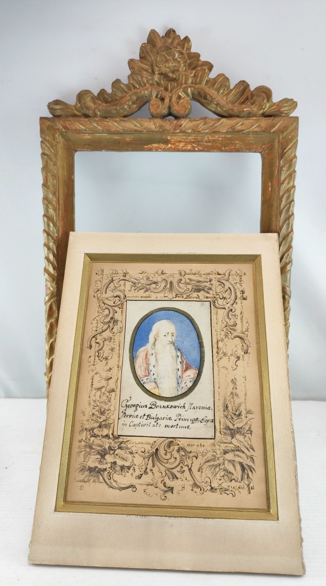 Miniature sur Parchemin, 18e, du fameux Comte Serbe Georges Brancovitch-photo-2