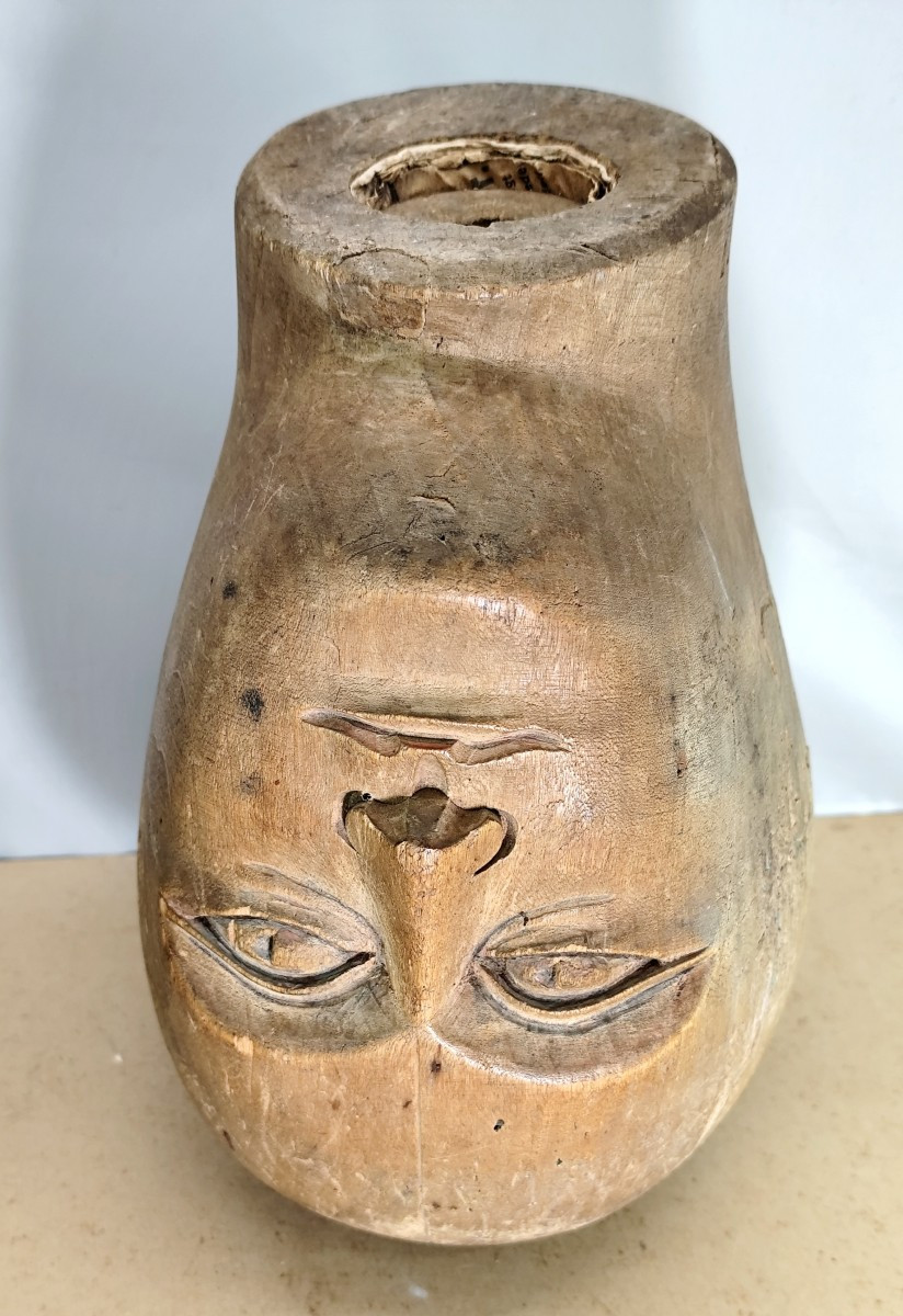 Carved Hat Head, 150 Years Old, As Discovered, Size 57-photo-3