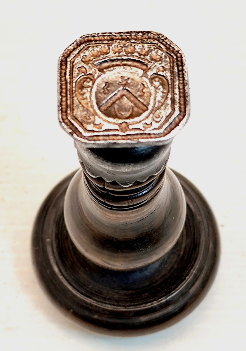 Iron And Wood Wax Seal Turned Into A Mushroom, Count's Coat Of Arms-photo-2