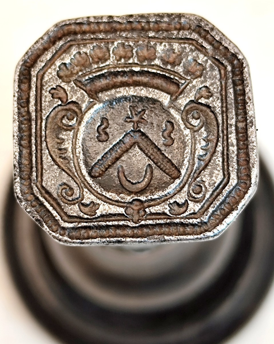 Iron And Wood Wax Seal Turned Into A Mushroom, Count's Coat Of Arms-photo-4