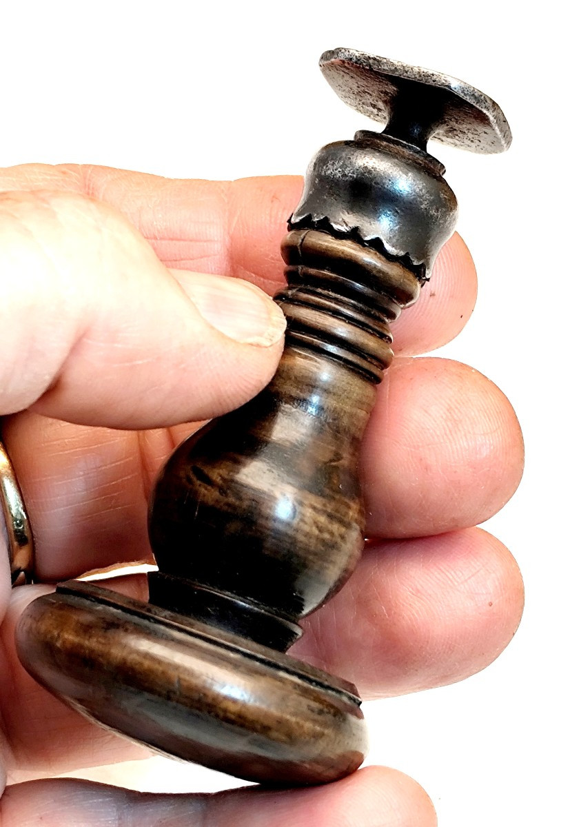 Iron And Wood Wax Seal Turned Into A Mushroom, Count's Coat Of Arms