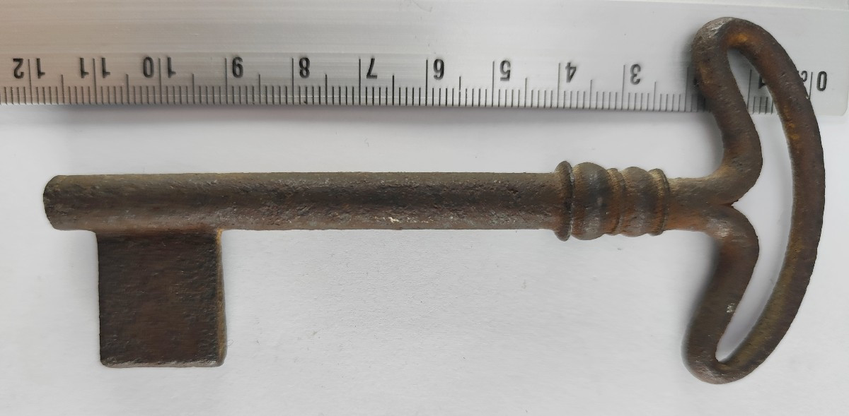 Atypical Forged Key Blank, 18th Century, 11.3cm-photo-2