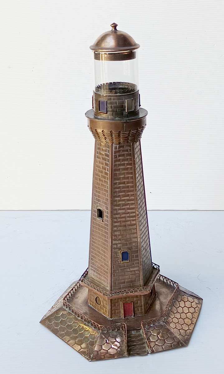 Maritime Folk Art: Lighthouse Keeper's Lamp, Handmade, Circa 1900-photo-2