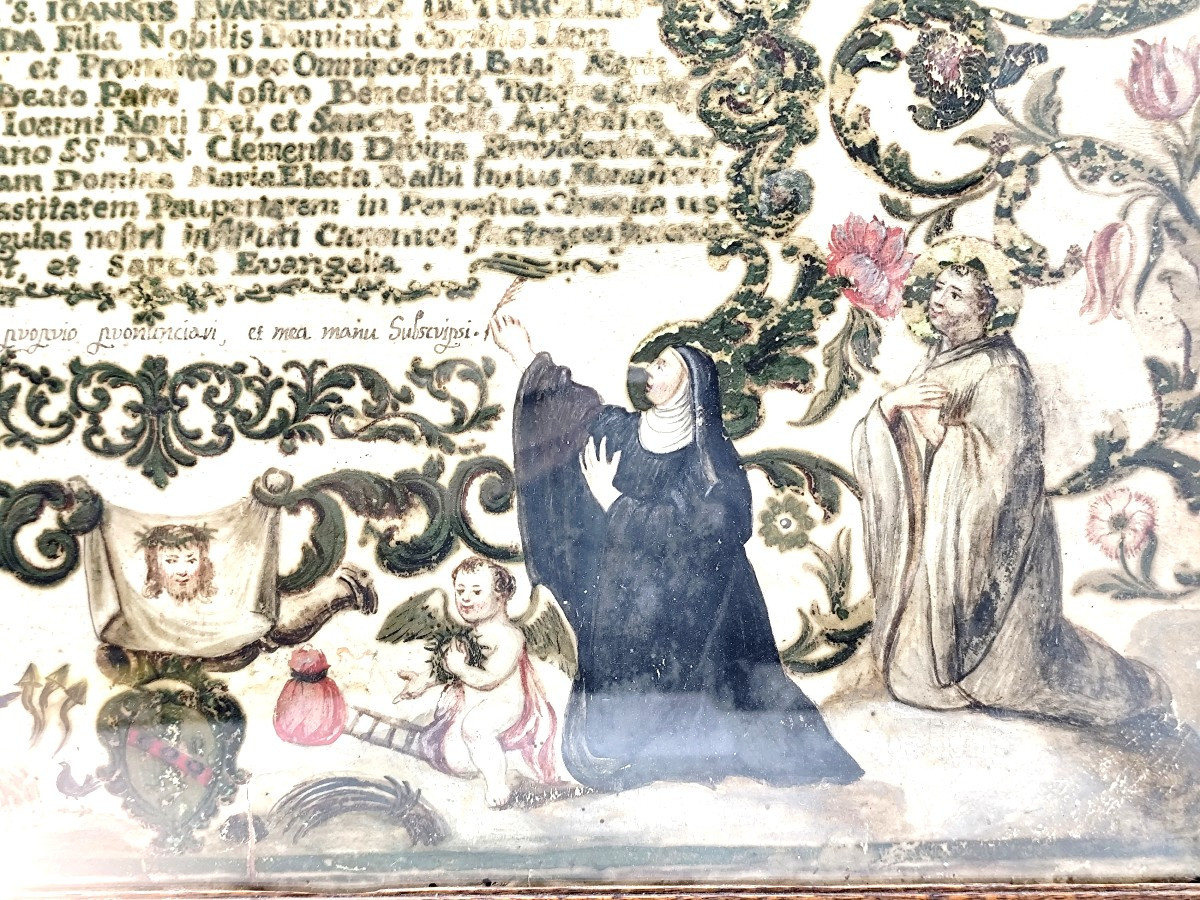 Grand Parchemin enluminé : Vœux solennels religieux, Venise, 1769-photo-2