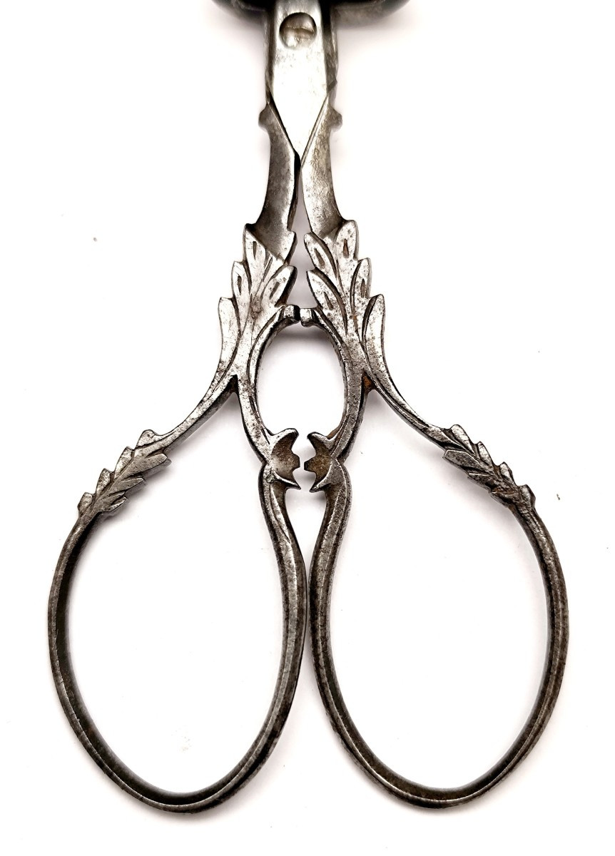 Antique Enamels Embroidery Scissors Case, Neat Cut Scissors, 19thc-photo-2