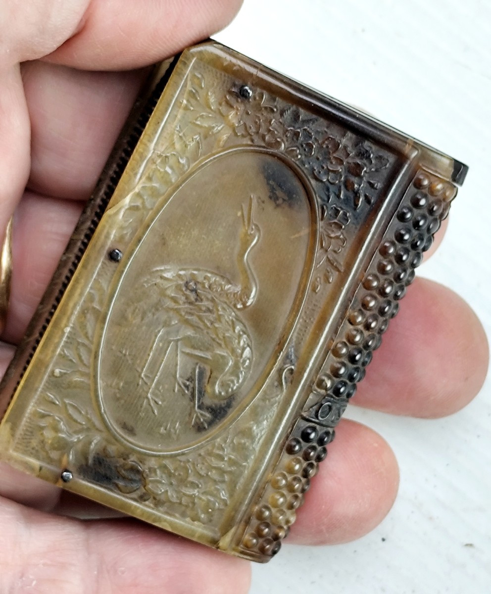 Japonism: Matchsafe, Hot-molded Horn, Circa 1880-photo-1