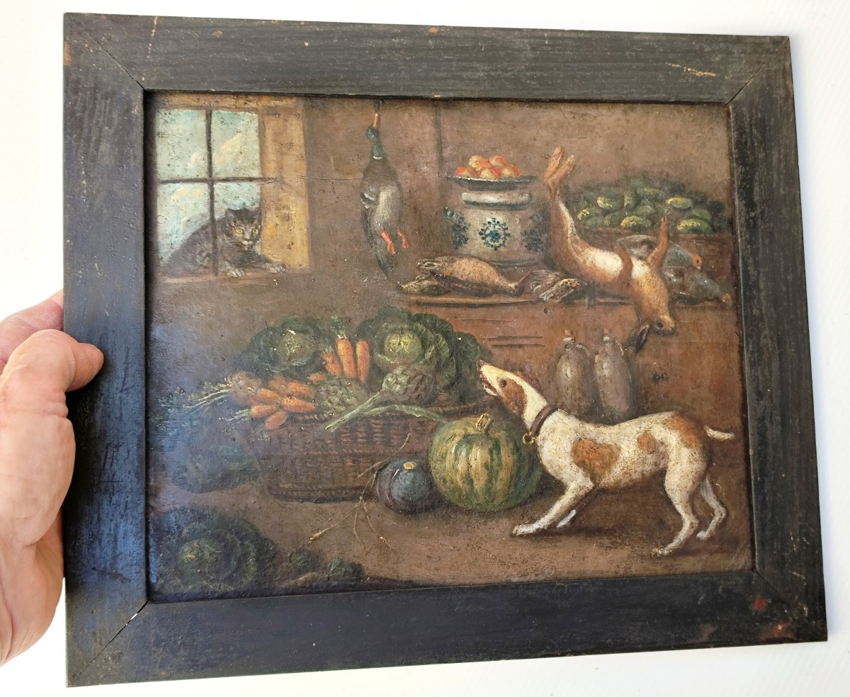 Abundant Still Lifes, Rustic And Popular Paintings, Early 19th Century-photo-3