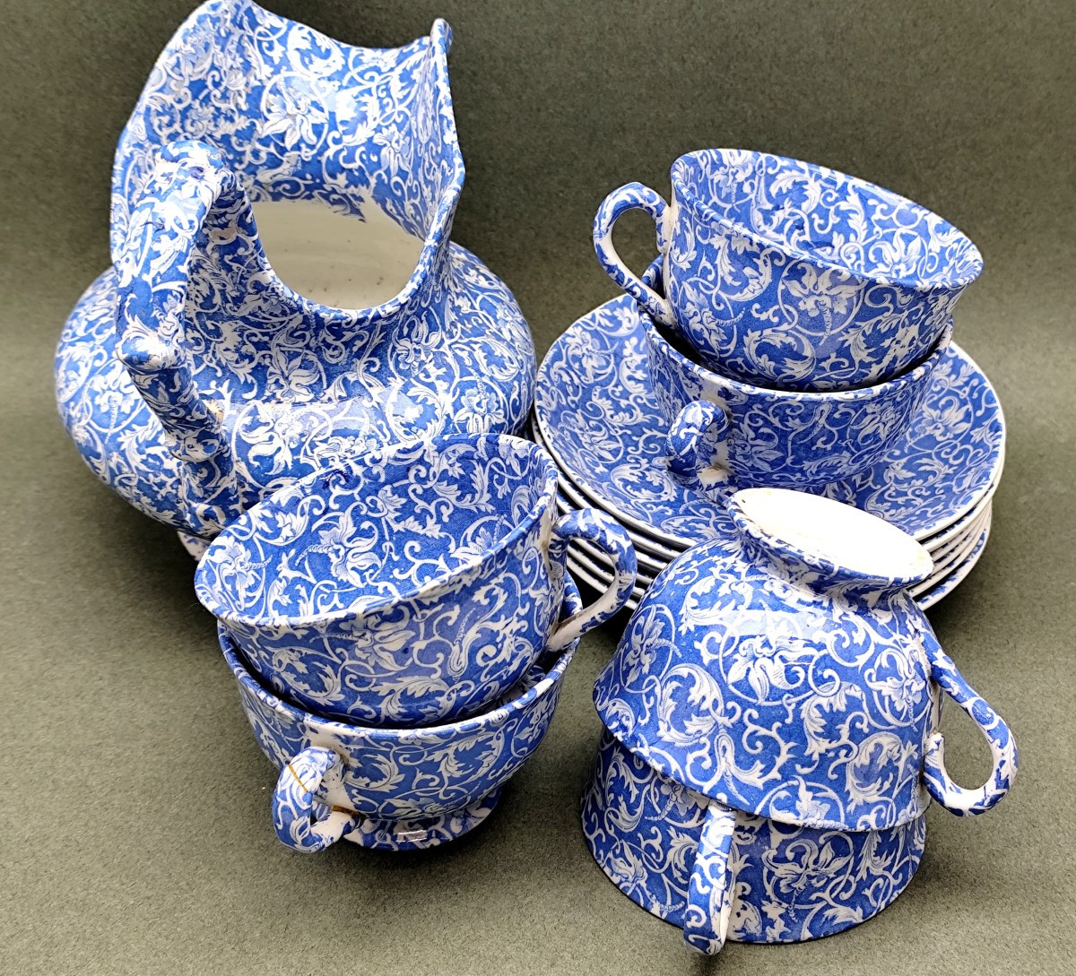 U&c Sarreguemines, Circa 1820, Persian Service, 6 English-style Cups, Beautiful Model-photo-4