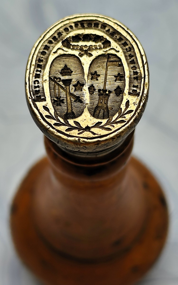 Alliance Seal, Princely Family Of Italy, (colonna) Late 17th Century, Late Boxwood Handle-photo-1