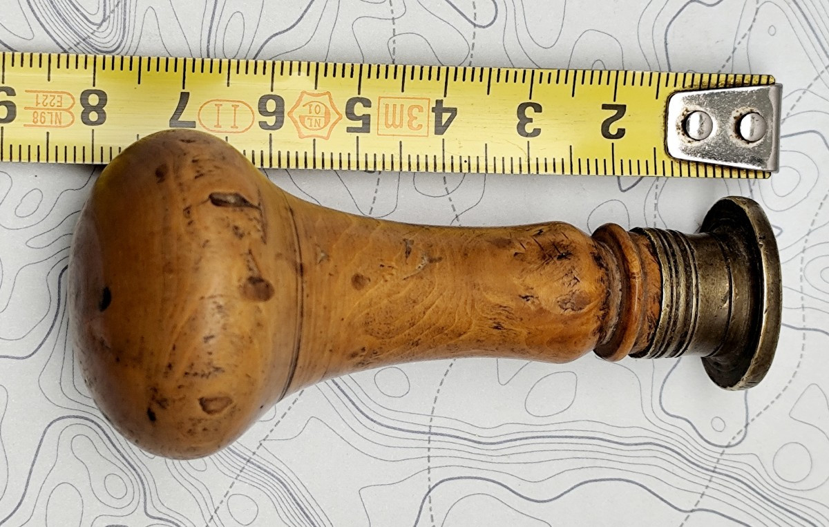 Alliance Seal, Princely Family Of Italy, (colonna) Late 17th Century, Late Boxwood Handle-photo-2