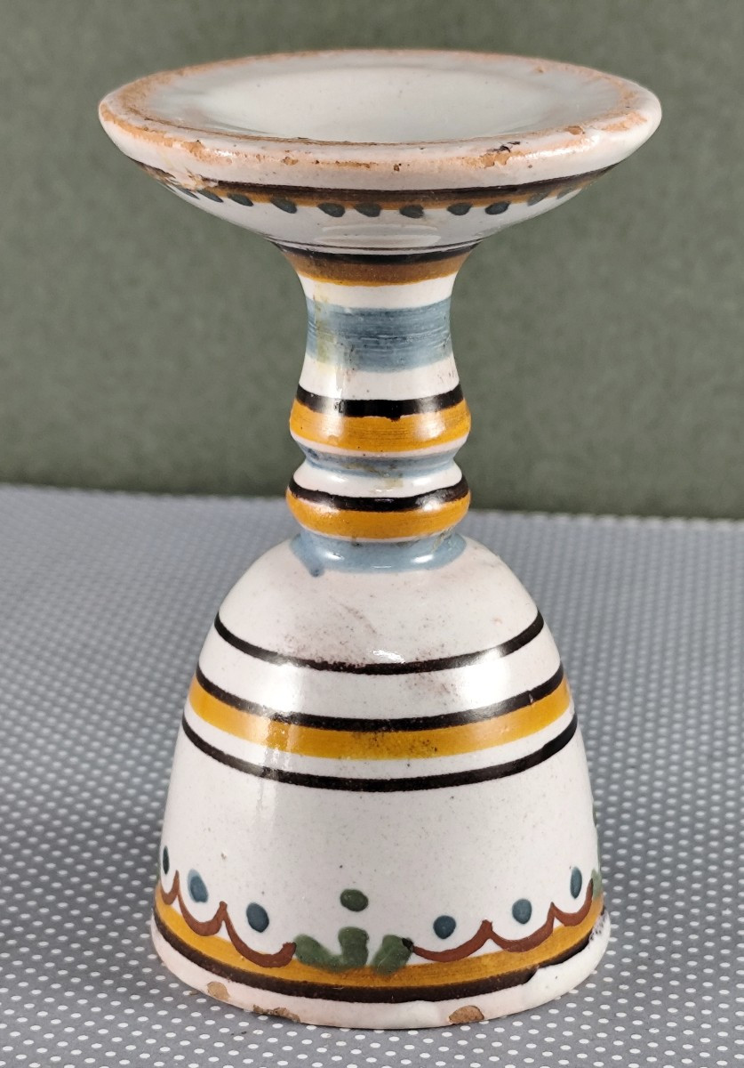 Beautiful Nevers Earthenware Egg Cup, 18th Century-photo-3