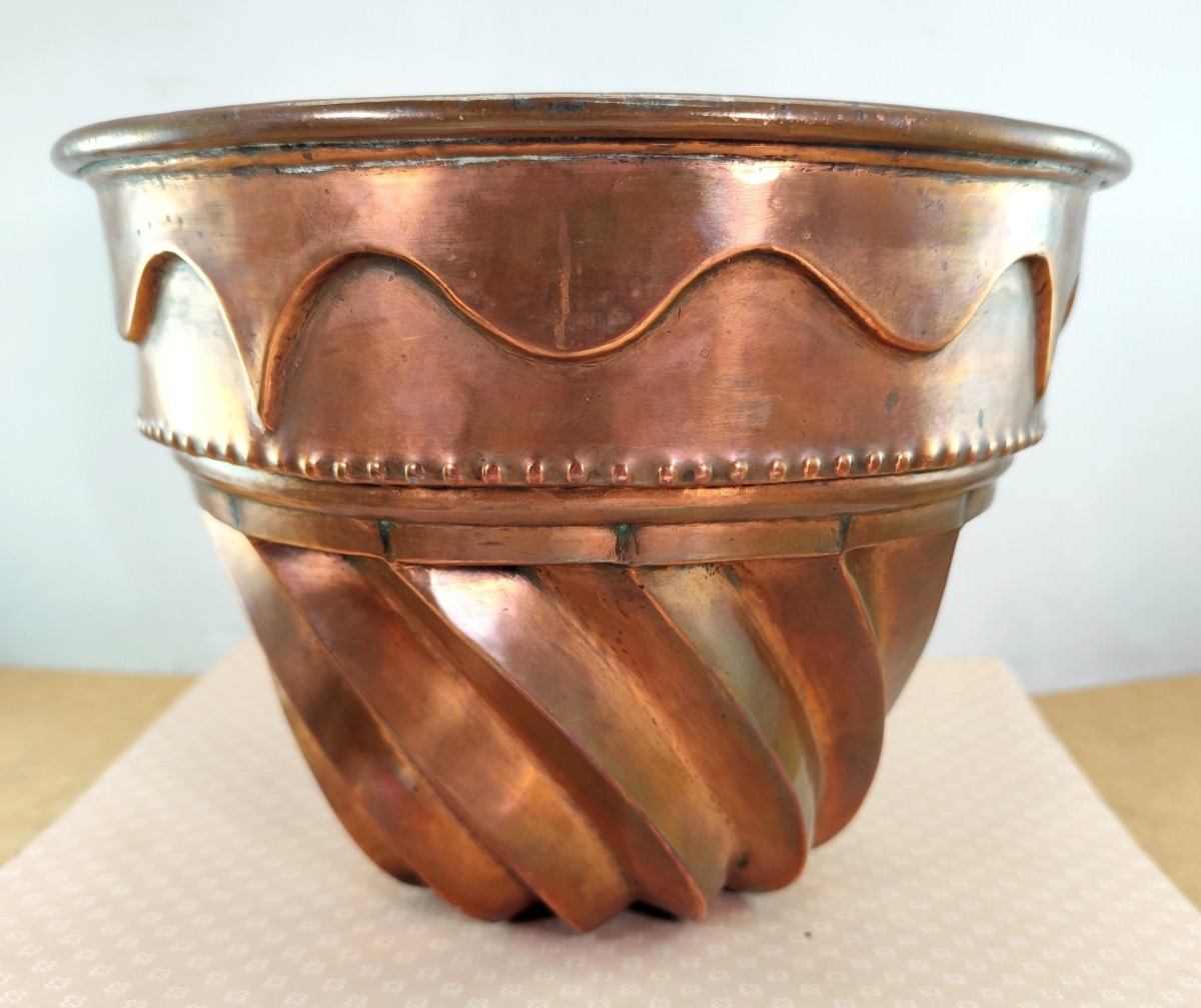 Large Copper Mold, Decorated, 18th Century, 25cm, 1.2kg, Good Condition-photo-4