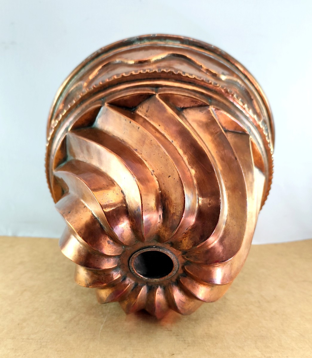 Large Copper Mold, Decorated, 18th Century, 25cm, 1.2kg, Good Condition-photo-1