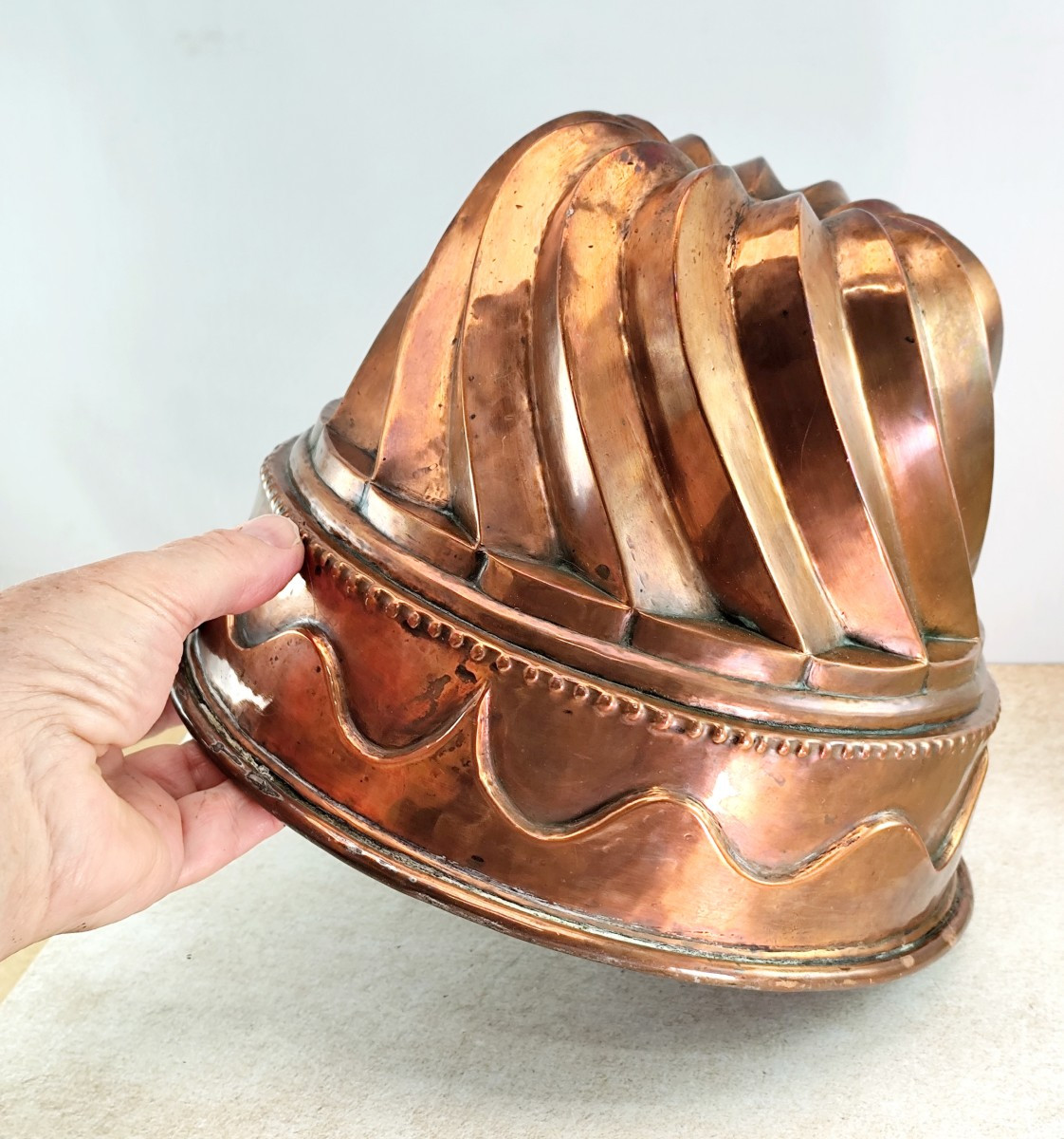 Large Copper Mold, Decorated, 18th Century, 25cm, 1.2kg, Good Condition