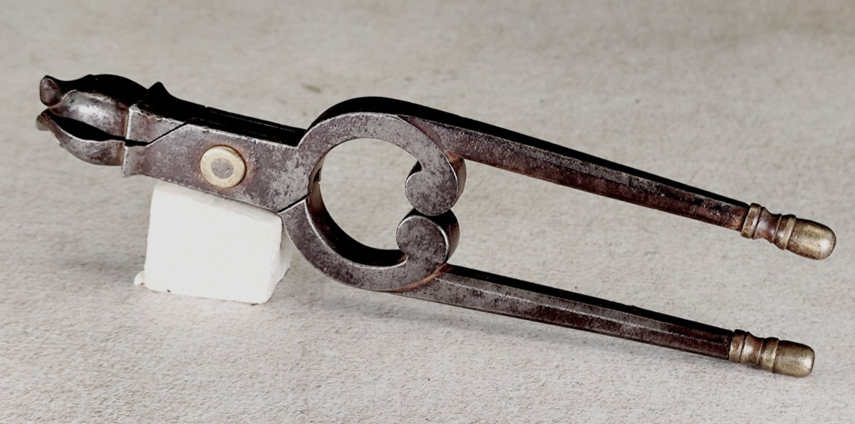 Casse noix et pignes, fer forgé à tête de tortue, 18-19e siècle, -photo-3