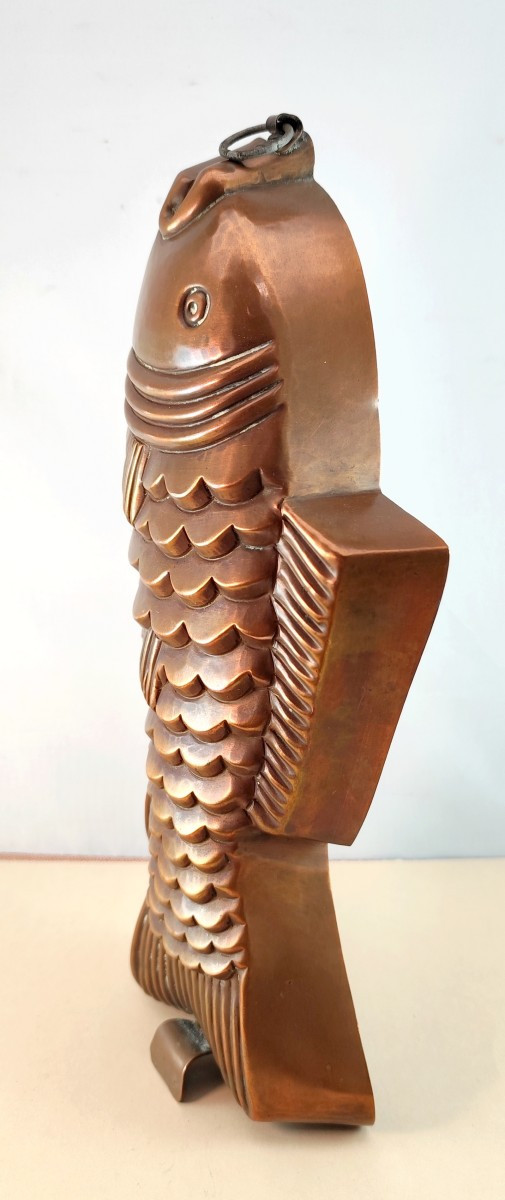 Copper Mold For Carp In Jelly, 19th Century, 30cm-photo-3