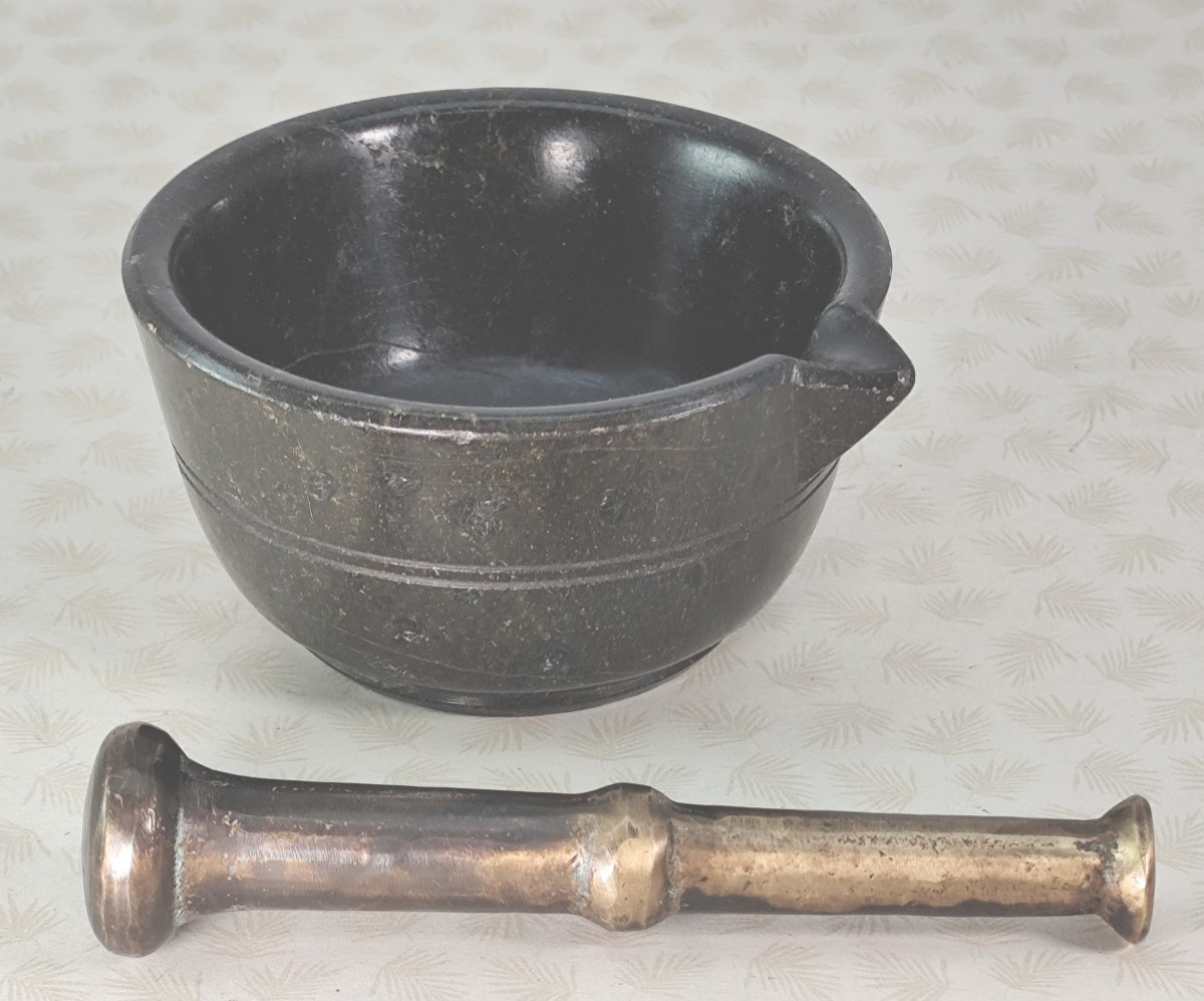 Small Apothecary Mortar From Serpentine, 18th Century, In Search Of Poison -photo-3