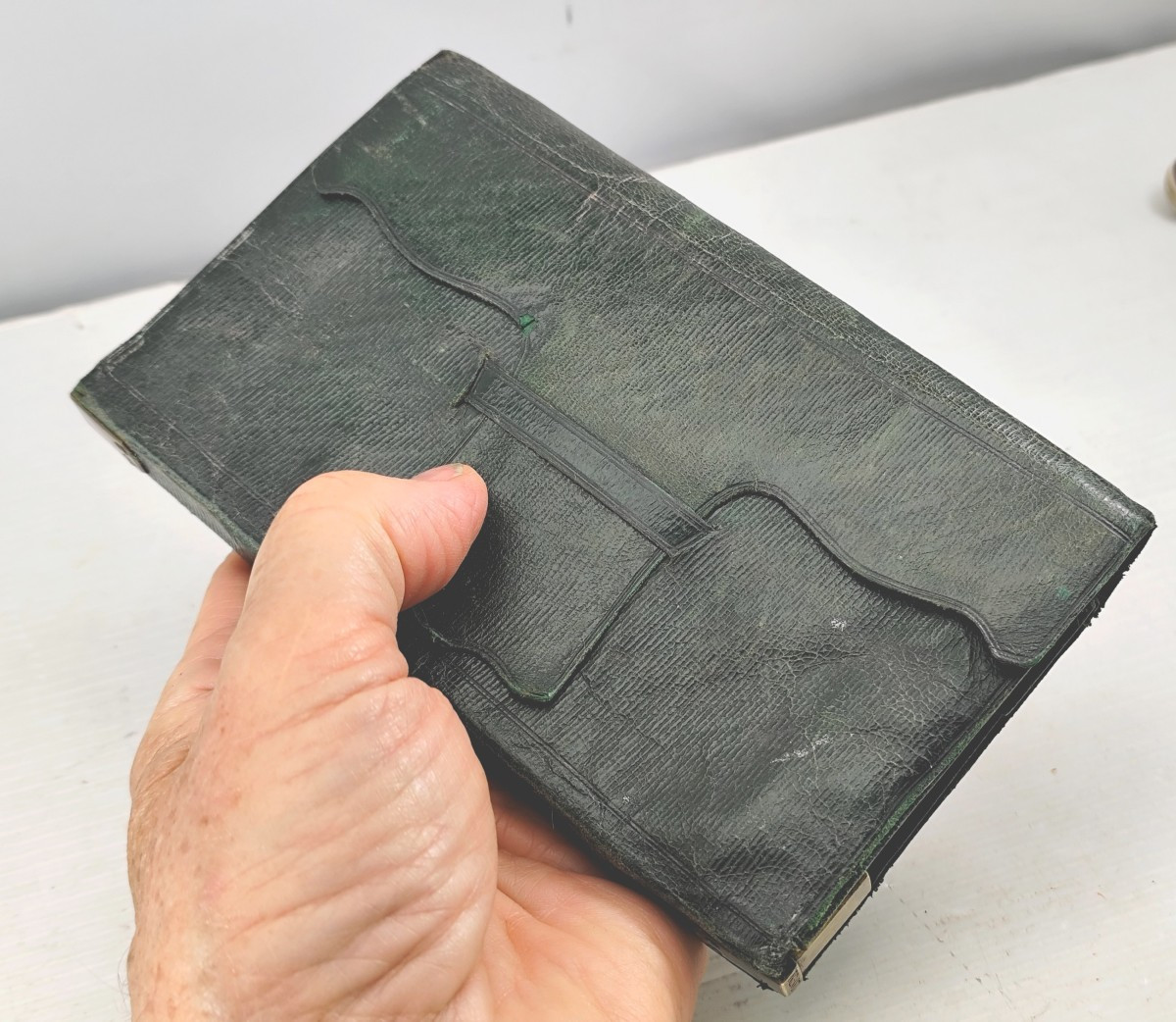Traveler's And Doctor's Writing Portfolio, Green Goatskin, Very Complete 1830, Signed-photo-5