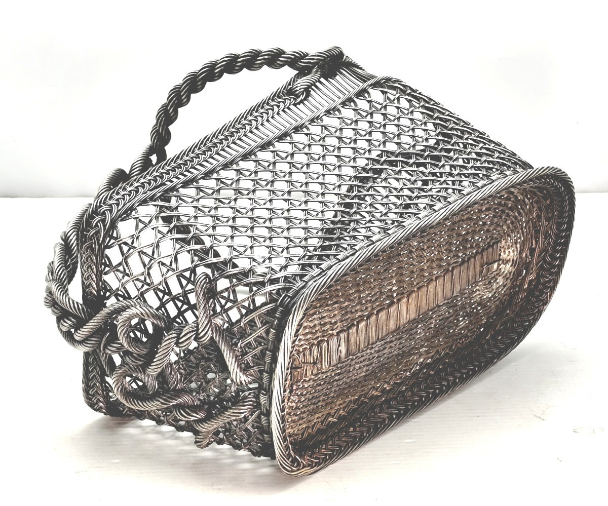 Wine Basket, "transatlantic" Quality Silverwork, Circa 1920-photo-3