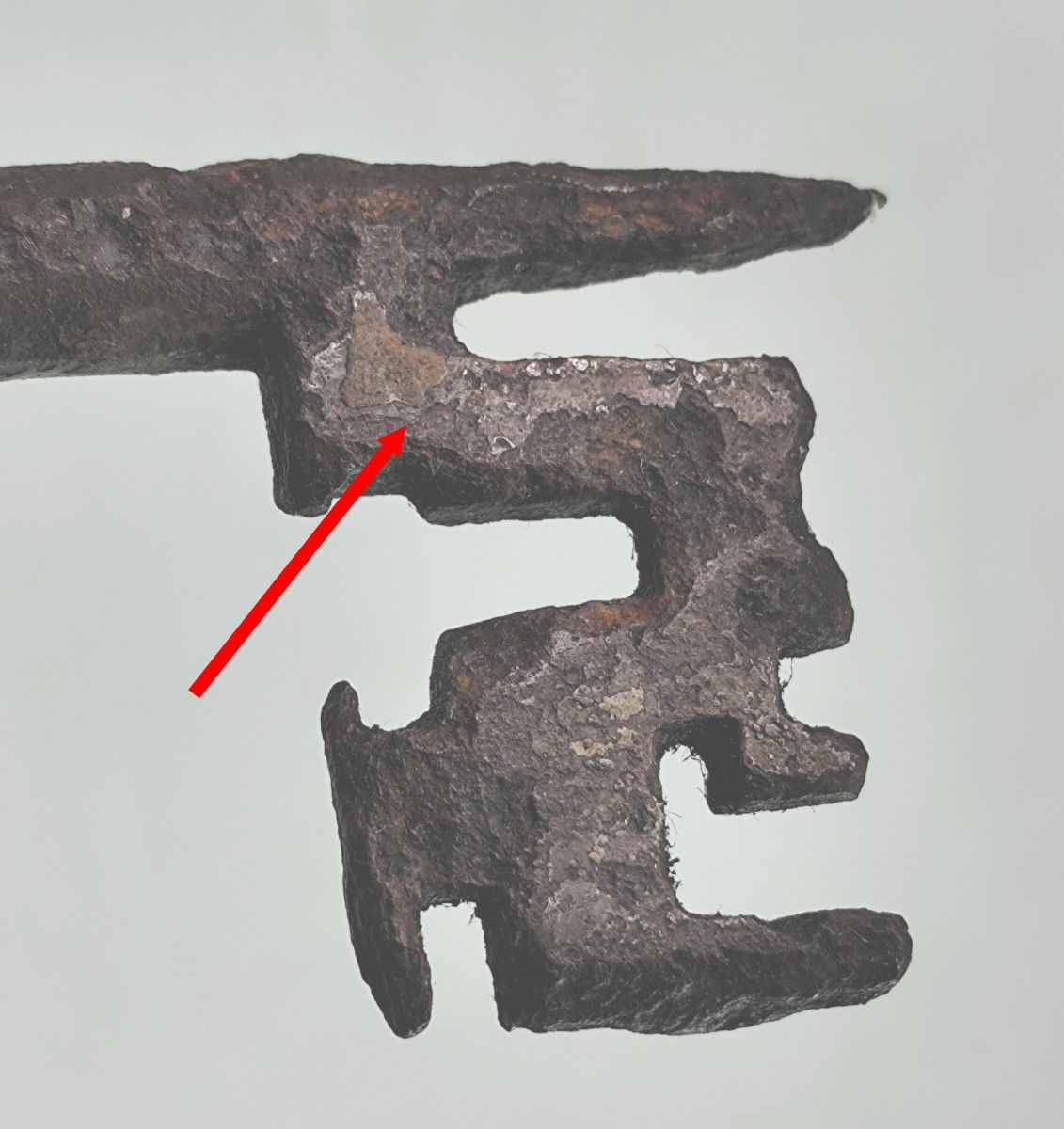 Beautiful Romano-gothic Key, Wrought Iron, 12th Or 13th Century, 9.2cm-photo-2