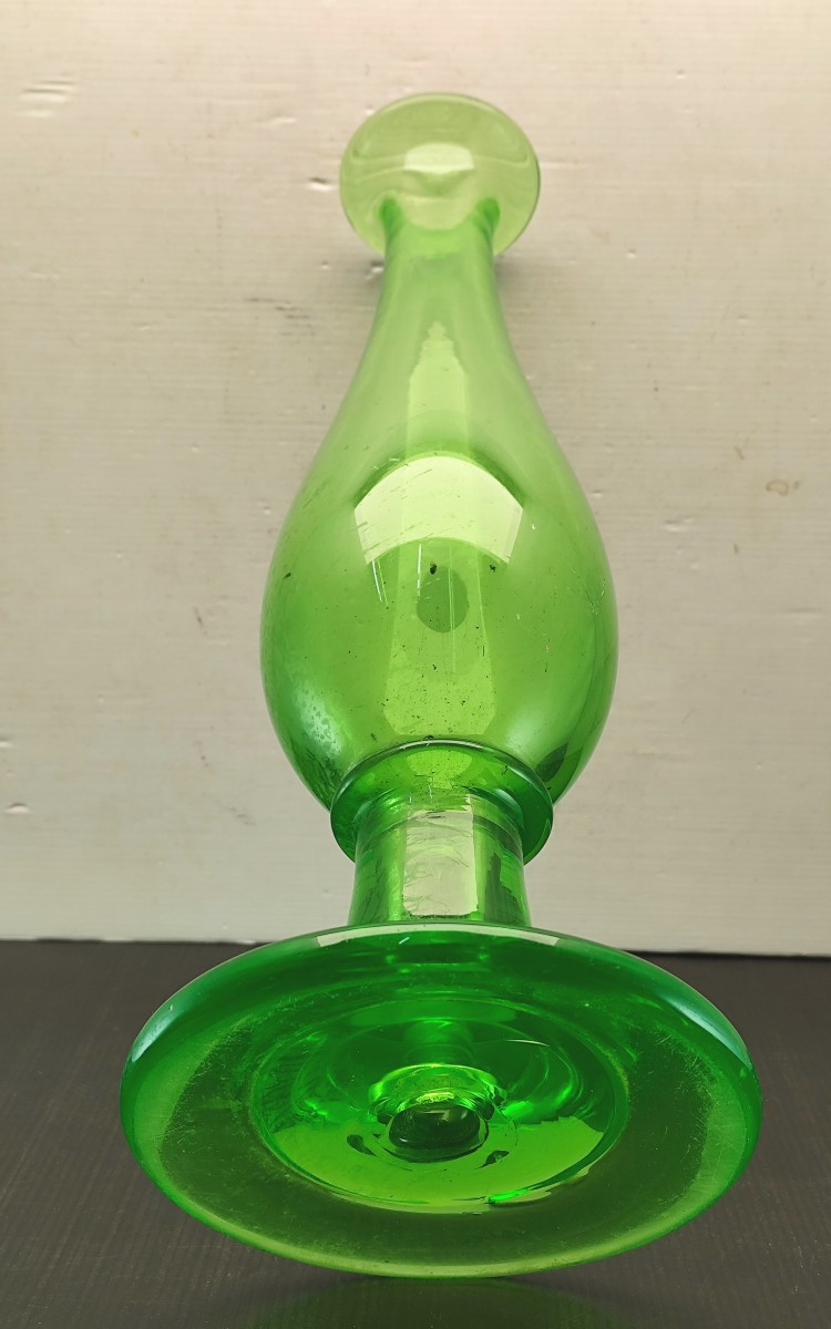Large Ouraline Blown Glassware, 44cm Baluster, 3kg!-photo-6