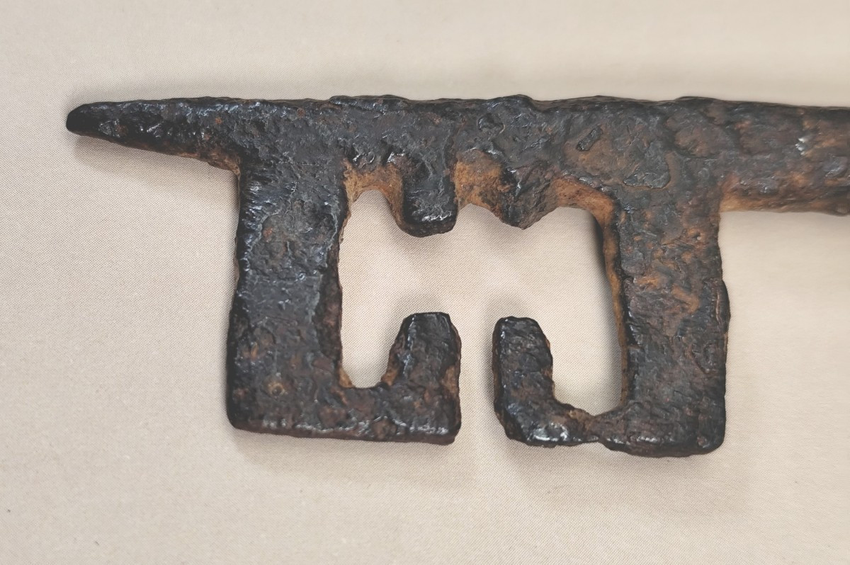 Clé Romane fer battu, 12e siècle, 15cm-photo-2
