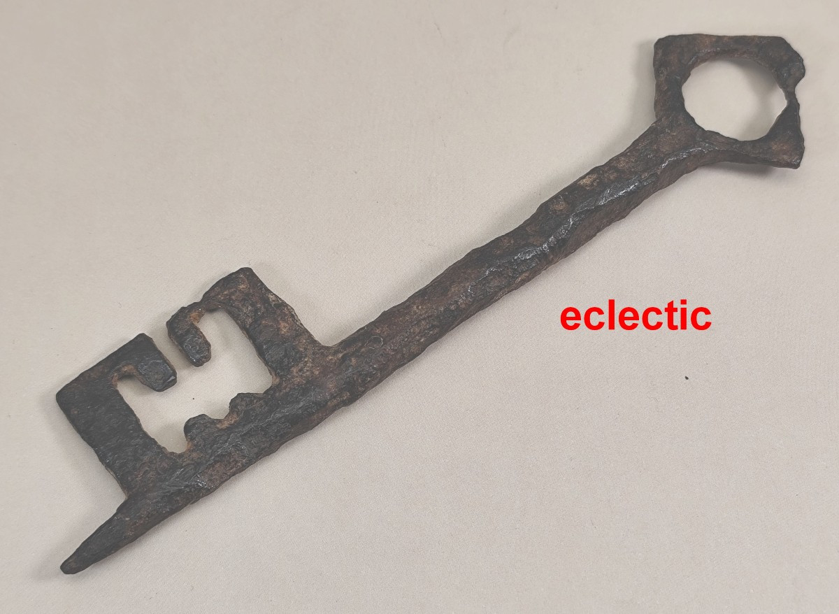 Clé Romane fer battu, 12e siècle, 15cm-photo-3